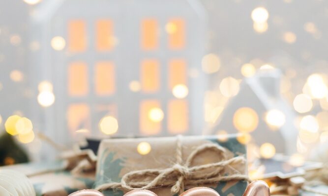 Christmas,And,New,Year,Card.,Number,2024,On,Holiday,Background.